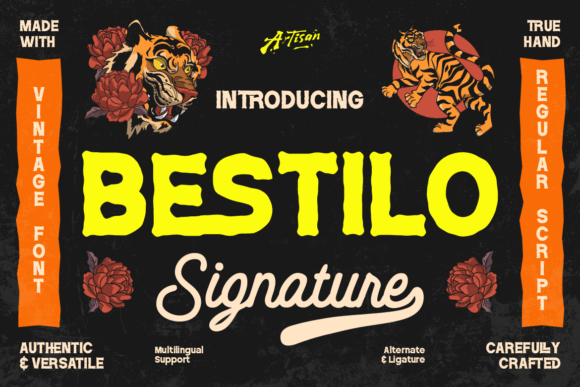 Bestilo Signature Duo: A Bold Vintage Font for Modern Design